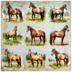 Tear Resistant Deco Print Horses 9'S