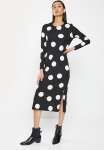 Jacqueline De Yong Cim Long Sleeve Midi Dress - Black