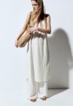 Tie-detail Throw-on Dress - Cream