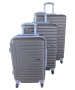 Abs 3-PIECE Luggage Set With Spinner Wheels Tsa Locks - Brown And Silver