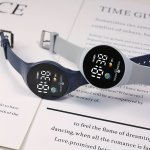 Preppy Style Round Touch Screen LED Digital Display Couple's Watches Personalized Earth Pattern Date Feature Silicone Strap Non-