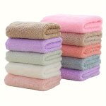 5PCS 10PCS Coral Fleece Wash Cloths Set Soft And Absorbent Square Towel Solid Color Small Face Towel Multi Purpose Cleaning Clot