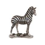 23CM Standing Zebra Black & Silver