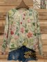 Floral Print Thin Sweater Casual Crew Neck Long Sleeve Sweater For Spring & Fall Women's Clothing