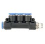 AirCraft Pu Hose Fitting Manifold 4 X 6MM Port X 1/8"M