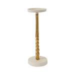 31CM Pillar Candle Holder Gold & White