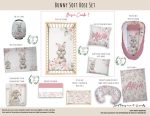 Cot Duvet Bedding Bunny Soft Rose Set