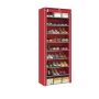 Multipurpose Portable Folding Shoe Rack 9 Tier -red