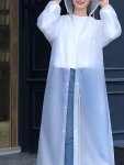 1PC Breathable Hooded Button-down Raincoat Unisex Thickened Eva Poncho Fashionable Non-disposable Sports Style Rainwear For Hiki