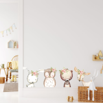 Floral Woodland Wall Stickers - All 4 Animals