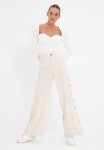 Wide Leg Trousers - Stone