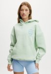 Cotton On Plush Premium Graphic Hoodie - Silt Green heritage Wellness Club