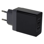 Duet Series 2 Port USB Wall Charger - Black - Rocka