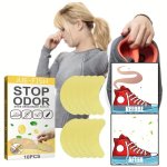 10PCS BOX Shoes Odor Remover Sports Sneaker Deodorant Patch Sweat Athlete's Foot Insole Stickers Antiperspirant Foot Care