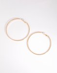 Goldair Gold Large Flat Hoop Earrings
