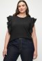 Edit Anglaise Ruffle Tee Plus - Black