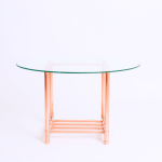 Small Copper Glass Top Coffee Table