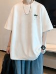 Rainy Day Printing Spring And Summer 100% Cotton Men's Casual Trendy Durable Short Sleeved T-shirts