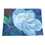 Painted White Flower Double Layer Lap Blanket