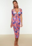 Blue Mesh Beach Dress - Multi