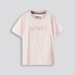 Girls Stripe Tee - 10 Rose