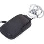 Keyring With Genuine Leather Coin Pocket Black