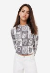 Printed Jersey Top - Grey the Rolling Stones