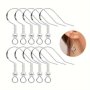 100pcs 925 Sterling Silver Earring Hooks Ear Wires Fish Hook Earring With Spring Ball For Making Earrings And DIY Jewelry Crafts