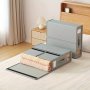 Large Capacity Oxford Cloth Storage Box For Bedding Clothes And Linens - Foldable Fabric Organizer With Clear Window And Handles For Bedroom Wardrobe And