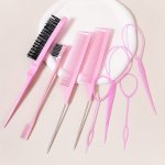 8PCS SET Hair Brush With Topsy Tail Hair Styling Tools 4PCS French Braided Tools 2PCS Rat Tail Combs 1PCS Tearing Comb 1PCS Edge
