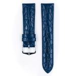 Crocograin Bonded Leather Watch Strap In Blue - 15MM