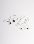GREE N Diamante Baguette Earrings 4-PACK