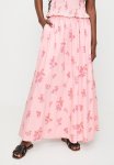 Printed Gathered Waist Midi Skirt Co- Ord - Pink Ditsy Relief