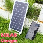 1 Pack Portable Solar Panel 5V Solar Plate With USB Safe Charge Stabilize Charger For Power Bank Phone Outdoor Camping Home Rv C