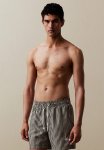 Patterned Swim Shorts - Brown Striped