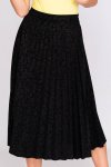 Victoria Black Pleated Midi Skirt