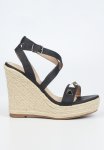 EDITION1 Espadrille Wedge Heel - Black