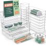 25 Pcs Clear Plastic Drawer Organizers Set 4 Sizes Clear Drawer Organizers & Storage Bins For Makeup/jewelry Vanity Kitchen Gadgets Or Office Desk.