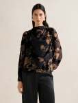 Amaya Drape Blouse - 20 Black brown