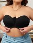 Women's Plus Elegant Bra Plus Size Anti-slip Solid Front Closure Wireless Bandeau Bra