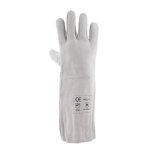 Tru Touch Chrome Leather Gloves Elbow Length - Chrome Large