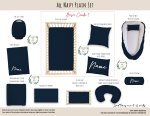 Cot Duvet Bedding All Navy Plain Set