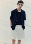 Relaxed Fit Linen-blend Shorts - White