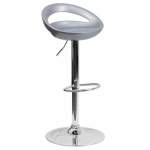 Smte Barstools Glossy Cut Out With Gas-lift Set Of 2 Silver With Keychain