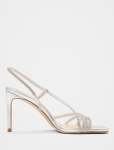 Christine Asymmetrical Diamante Strapping Heel - 40 Silver