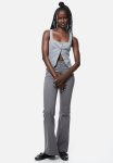 Flared Twill Trousers - Grey