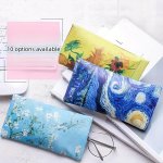 Unique Sweet Fresh Painting Pattern Glasses Pouch Waterproof Pu Leather Portable Sunglasses Storage Bag Simple Protective Contai