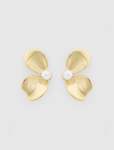 Pearl Waterproof Petal Earrings - 0 Gold Plated