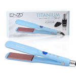 Enzo EN-3215 Titanium Tourmaline Hair Straightener & Caviar Color Protecting Essence - Blue