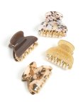 Brown & Gold Acrylic Claw Clips 4-PACK